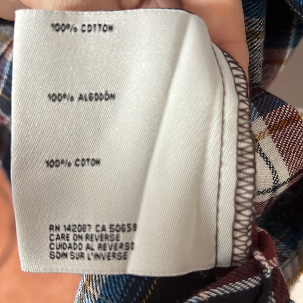 Simply Noelle Plaid Button Down Tunic Shacket Pockets Roll Tab Sleeve Size S/M - Picture 14 of 14